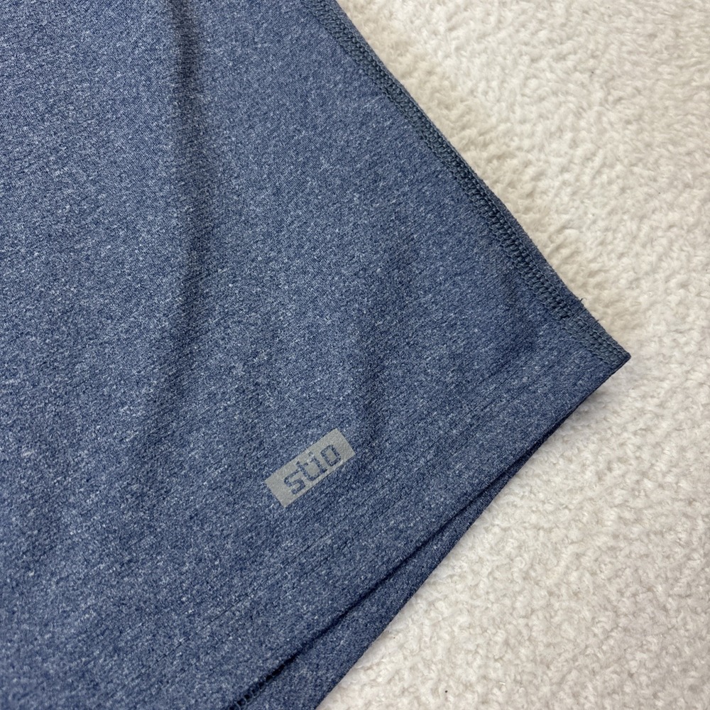 STIO Crester Polo Shirt Mens Medium Blue Performance Stretch Hiking Short Sleeve - Picture 7 of 15